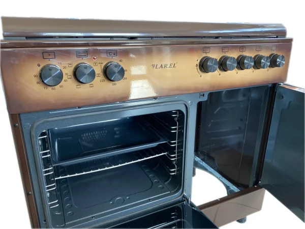 Cucina LAREL 5 fuochi a gas 90×60 Forno a gas porta bombola Marrone L90BT5MG - immagine 4