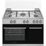 Cucina SCHAUB LORENZ 5 Fuochi e Forno a gas portabombola 90x60cm Inox SS941GVEX
