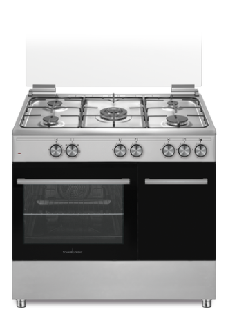Cucina SCHAUB LORENZ 5 Fuochi e Forno a gas portabombola 90x60cm Inox SS941GVEX