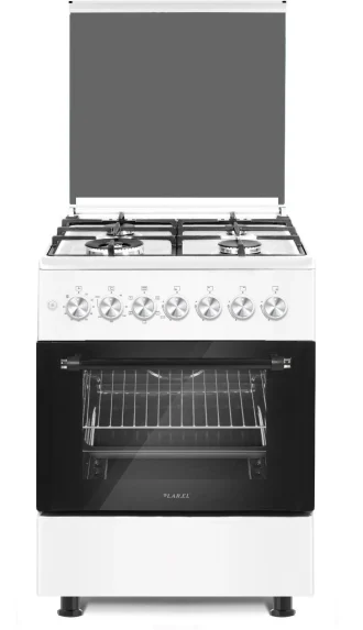 Cucina LAREL 4 fuochi a gas 60×60 Forno a gas Ventilato Bianco L60GB