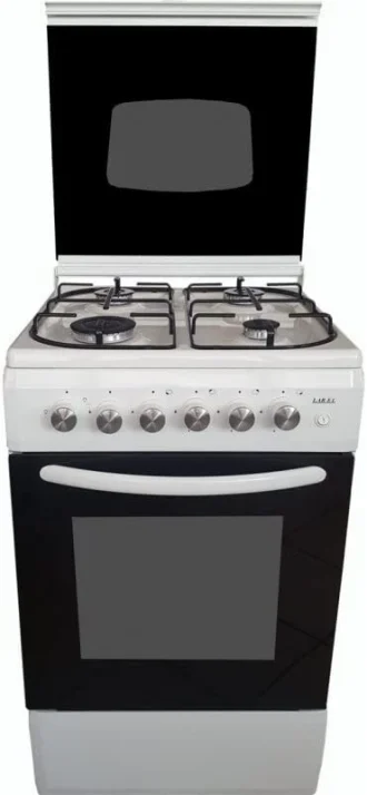 Cucina LAREL 4 Fuochi 50×50 Forno elettr./grill Con coperchio Bianco L5005EVB