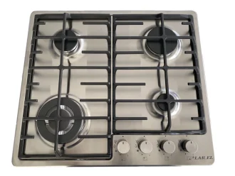 Piano cottura LAREL da Incasso a Gas 4 fuochi 60cm Inox/ghisa L848GX