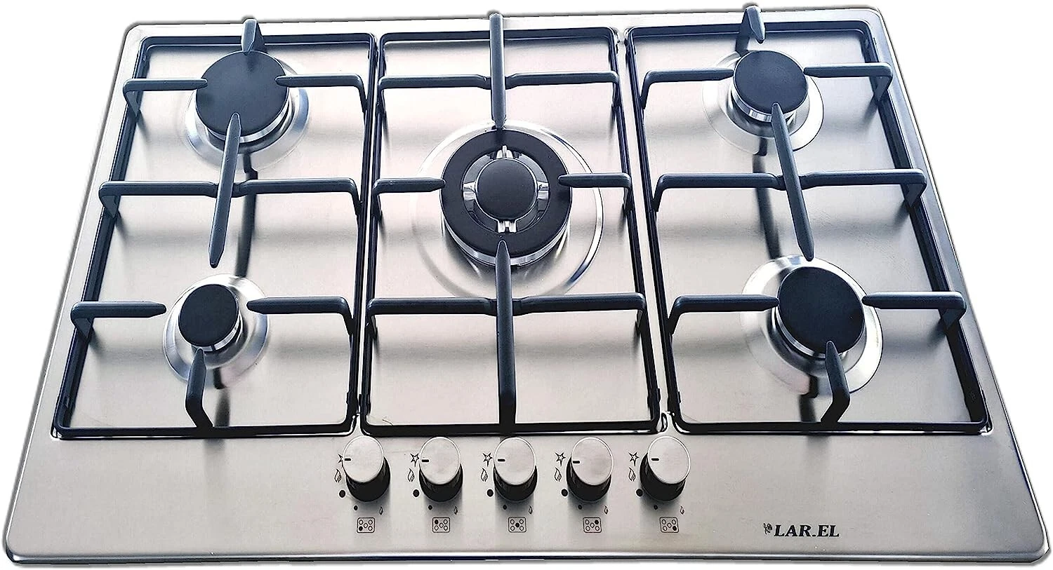 Piano cottura LAREL Incasso a Gas 5 fuochi 70 cm colore Inox/ghisa L858X