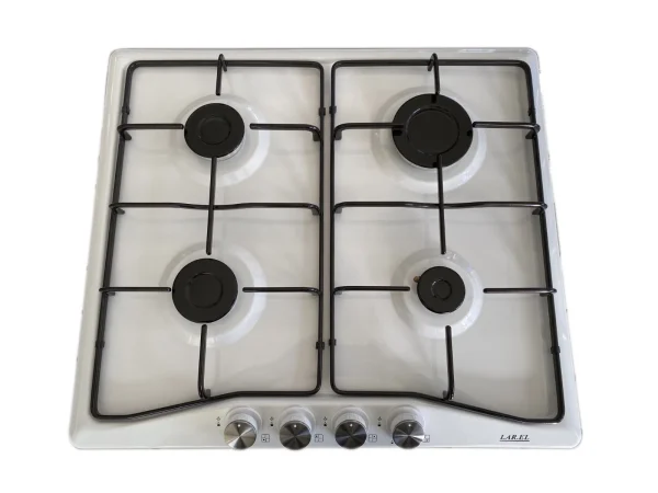 Piano cottura LAREL da Incasso a Gas 4 fuochi 60cm Bianco L848B