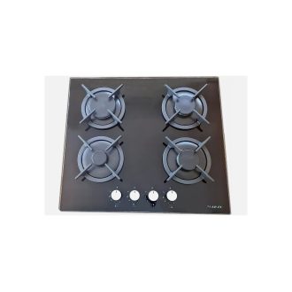 Piano cottura LAREL da Incasso a Gas 4 fuochi 60cm vetro/nero L848GN