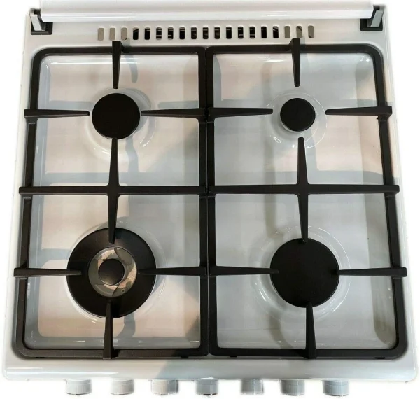 Cucina LAREL 4 fuochi a gas 60×60 Forno a gas Ventilato Bianco L60GB - immagine 2