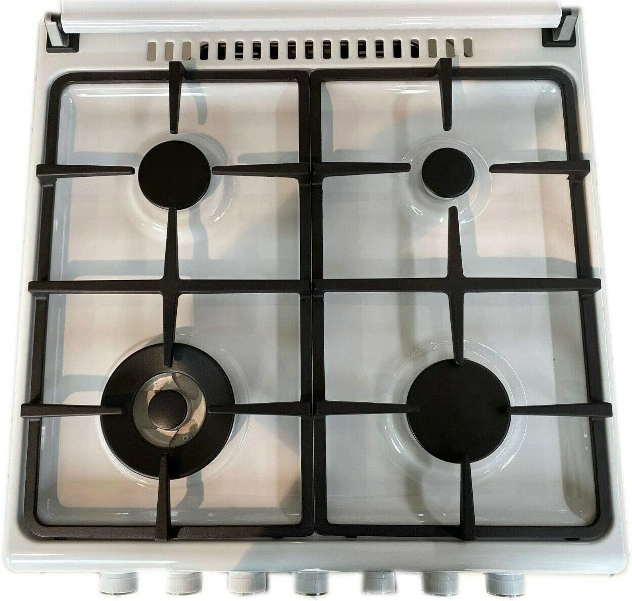 Cucina LAREL 4 fuochi a gas 60×60 Forno a gas Ventilato Bianco L60GB - immagine 2