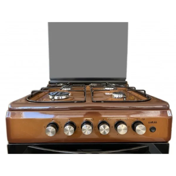 Cucina LAREL 4 Fuochi 60×60 Forno gas + grill Colore Marrone L6005M - immagine 2
