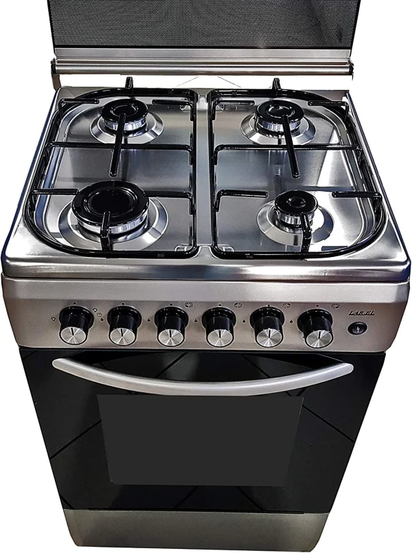 Cucina LAREL 4 Fuochi 50×50 Forno a gas/grill Con coperchio Inox L5005VX - immagine 2