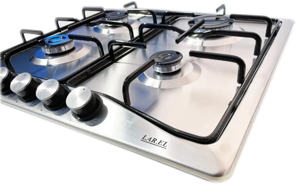 Piano cottura LAREL da Incasso a Gas 4 fuochi 60cm Inox L848X - immagine 2