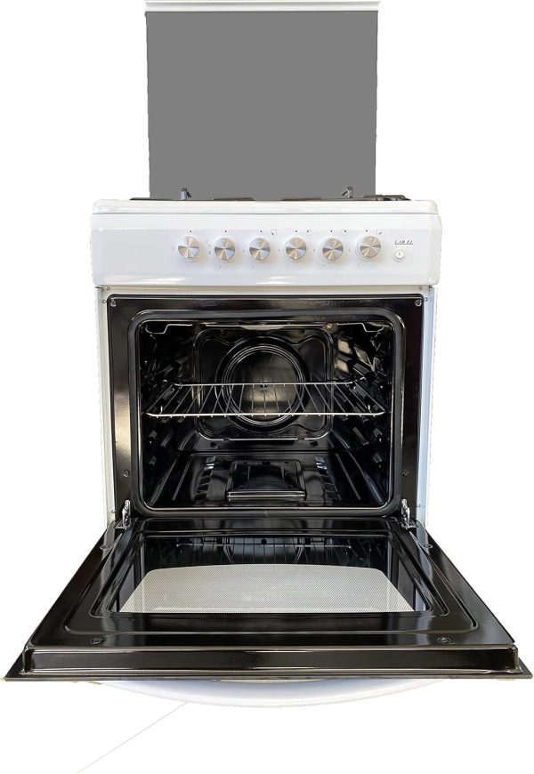 Cucina LAREL 4 Fuochi 50×50 Forno gas/grill Con coperchio Bianco L5005VB - immagine 2