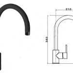 Miscelatore APELL da cucina monocomando a canna alta Granito Nero APL7781GB