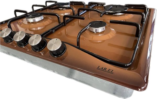 Piano cottura LAREL da Incasso a Gas 4 fuochi 60cm Marrone L848M - immagine 2