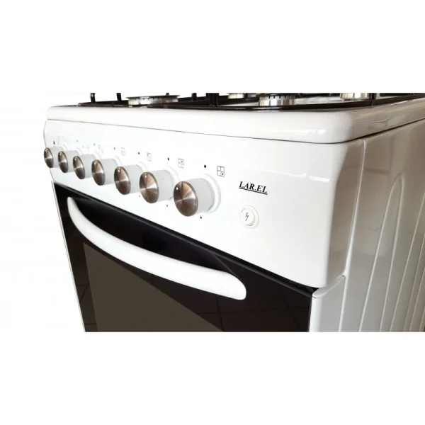 Cucina LAREL 4 Fuochi 60×60 Forno gas + grill Colore Bianco L6005B - immagine 3