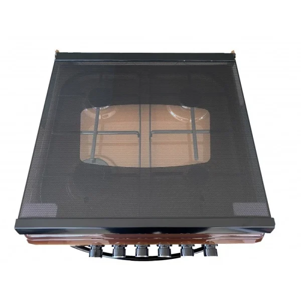 Cucina LAREL 4 Fuochi 60×60 Forno gas + grill Colore Marrone L6005M - immagine 3