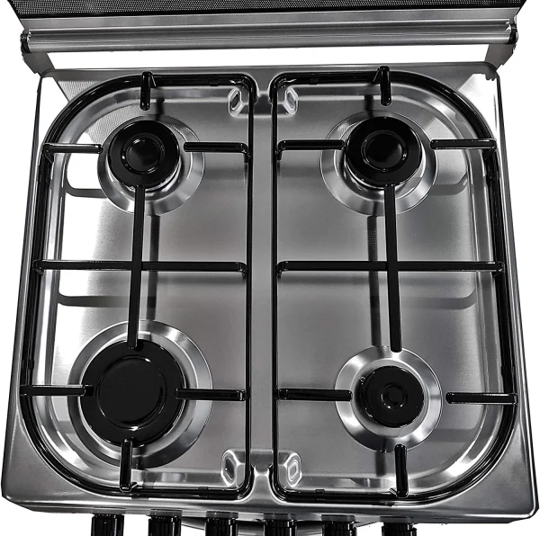Cucina LAREL 4 Fuochi 50×50 Forno a gas/grill Con coperchio Inox L5005VX - immagine 3
