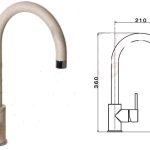 Miscelatore APELL da cucina monocomando a canna alta Granito Avena APL7781GO