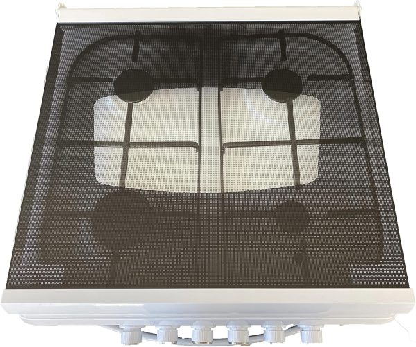 Cucina LAREL 4 Fuochi 50×50 Forno gas/grill Con coperchio Bianco L5005VB - immagine 4
