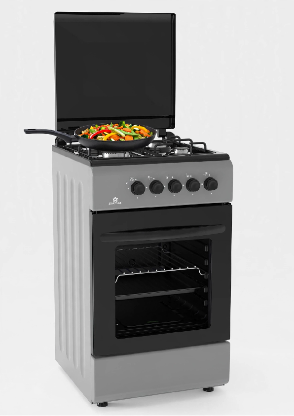 Cucina STAYLUX 4 Fuochi Forno a Gas 50×50 cm 55 G40F BLACK/GREY - immagine 3