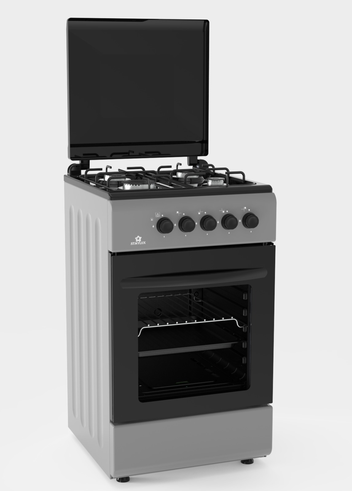 Cucina STAYLUX 4 Fuochi Forno a Gas 50×50 cm 55 G40F BLACK/GREY
