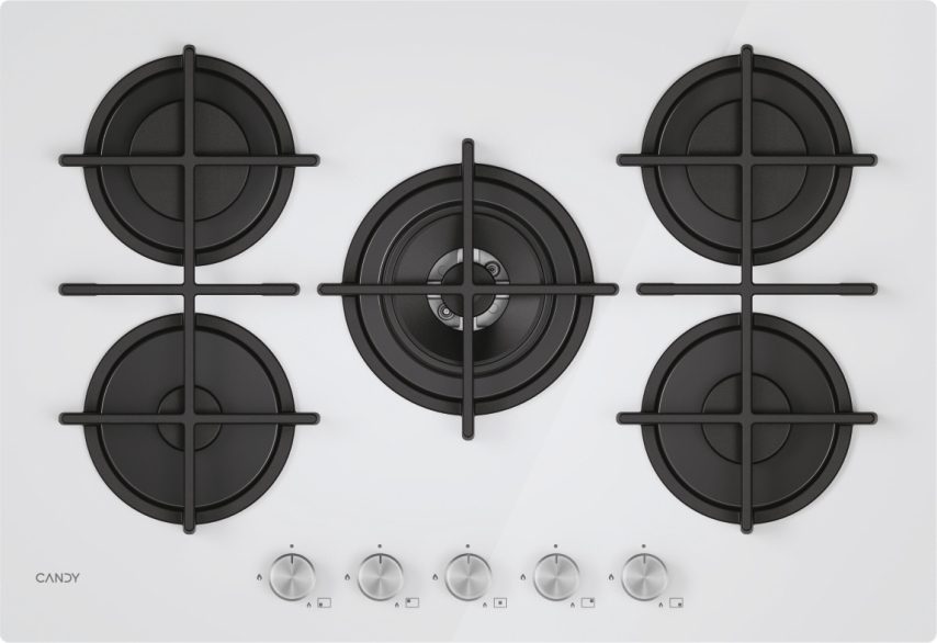 Piano Cottura CANDY a Gas 75 cm Colore Vetro/bianco CVG74WTW