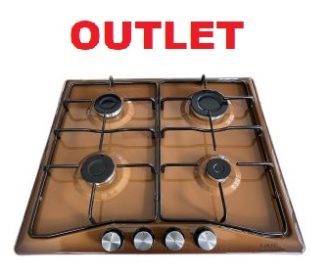 Piano cottura LAREL OUT. da Incasso a Gas 4 fuochi 60cm Marrone L848M