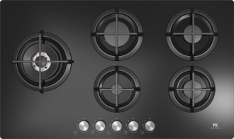 Piano cottura MASTER KITCHEN a gas 90 cm Vetro nero/ghisa MKHG904101-PRLTCBK