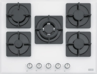 Piano Cottura FRANKE 5 Fuochi Gas 70 cm Vetro/bianco ghisa FHNS7054GTCWHC