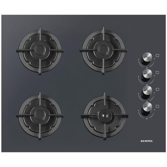 Piano cottura KUMTEL da Incasso a Gas 60 cm vetro/Antracite KO-40 TAHDF