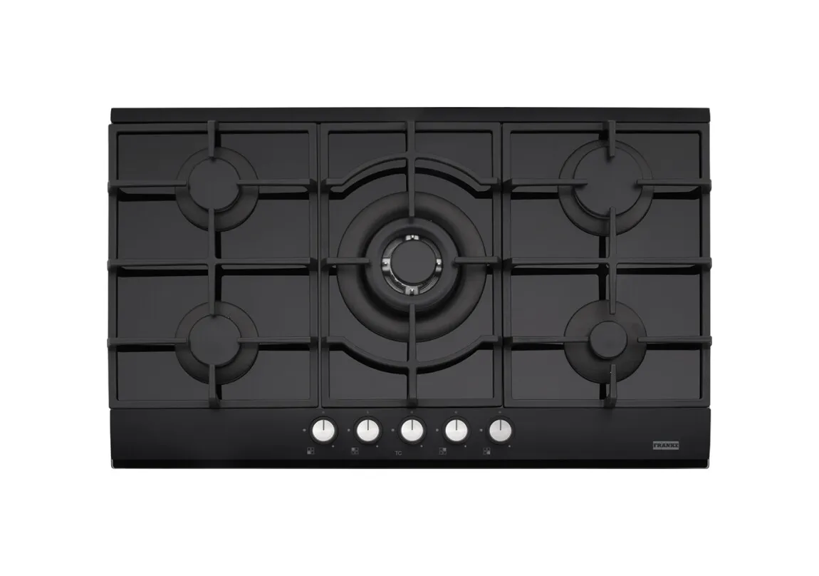 Piano Cottura FRANKE 5 Fuochi Gas 86 cm Vetro/nero ghisa FHNG9054GTCBKC