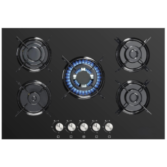 Piano cottura STAYLUX da Incasso a Gas 5 fuochi 75 cm Vetro C7-50BTF-NERO