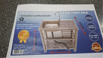 Lavello STAYLUX con 1 Vasca con gocciolatoio reversibile Dx/Sx colore Inox