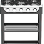 Cucina Portatile Fornello Campeggio STAYLUX a Gas 5 fuochi 65 cm Nero