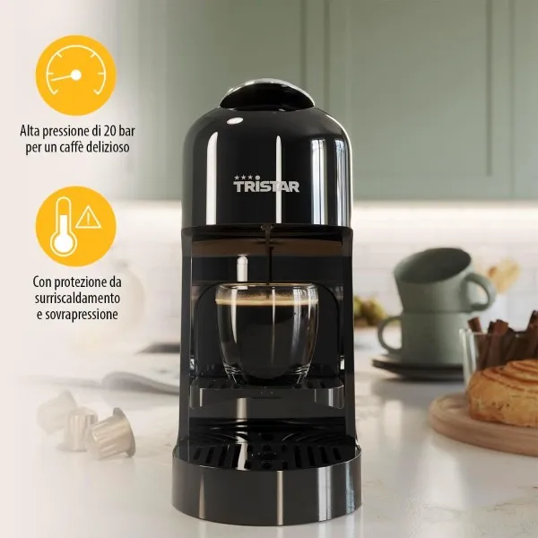Macchina da Caffè TRISTAR 0.8 Lt 1400W Nero CM2302 - immagine 4
