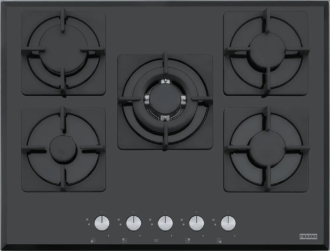 Piano Cottura FRANKE 5 Fuochi Gas 70 cm Vetro/nero ghisa FHNS7054GTCBKC