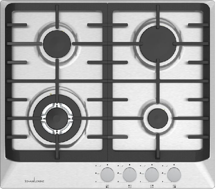 Piano Cottura SCHAUB LORENZ a Gas 4 Fuochi Gas 60cm Inox SSPC604XFGW