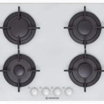 Piano Cottura HOOVER a gas 4 Fuochi 60 cm Vetro Bianco/ghisa HSGV64SMCWB L