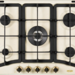 Piano Cottura DE LONGHI a Gas 5 Fuochi 70 cm Colore Avena/Ghisa AVF 57 PRO L