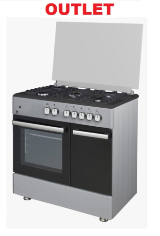 Cucina STAYLUX 90X60 Forno elettrico 60cm porta bombola 696-S50F BLACK/GREY OUT.