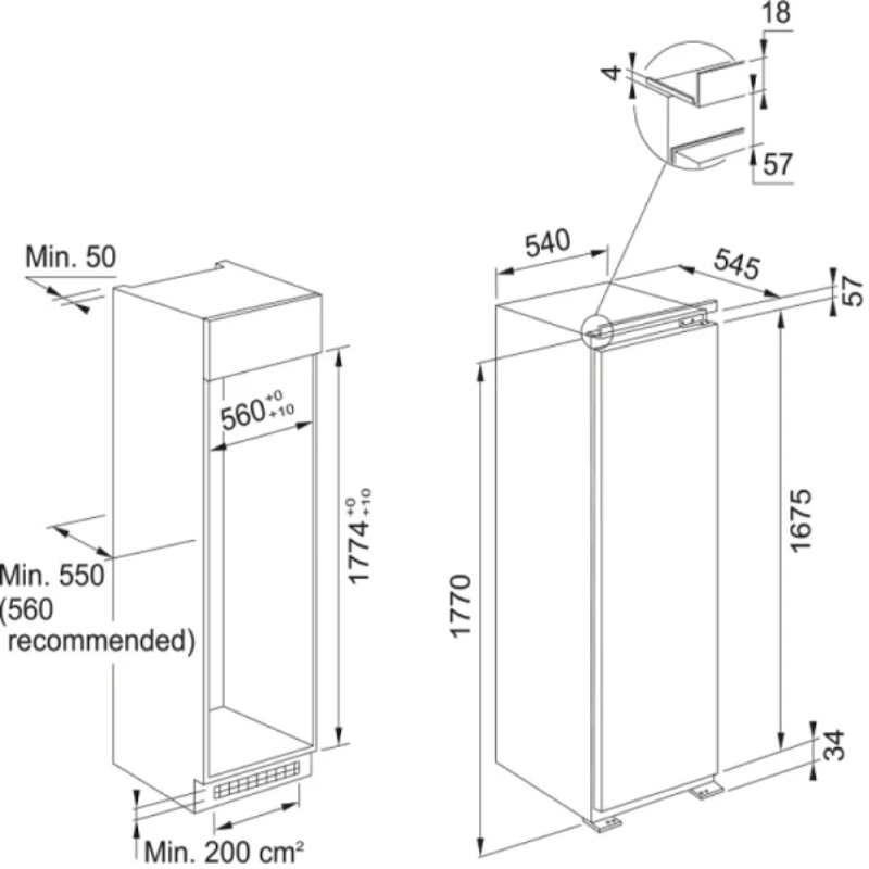 Frigorifero FRANKE Incasso Monoporta Ventilato classe E FSDR 330 V GCC - immagine 2