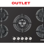 Piano cottura STAYLUX da Incasso a Gas 5 fuochi 75 cm Vetro C7-50BTF-NERO/GHISA OUT.