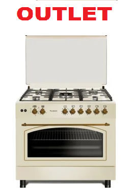 Cucina LAREL 5 Fuochi a Gas Tutto Forno a gas 90x60cm Beige L90GR OUT.