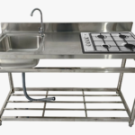 Lavello STAYLUX 1 Vasca con gocciolatoio reversibile Dx/Sx 150 cm colore Inox