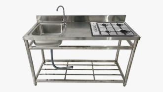 Lavello STAYLUX 1 Vasca con gocciolatoio reversibile Dx/Sx 150 cm colore Inox