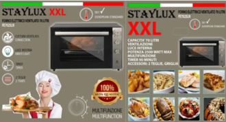 Fornetto Elettrico STAYLUX 70Lt 2500W Nero/Inox FE7025LN