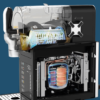 Spaccato Kumtel HSLUSH-01: compressore e cilindro di raffreddamento