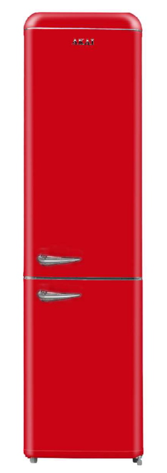 Frigorifero Akai Combinato Vintage Classe E Colore Rosso CLASS301KRD