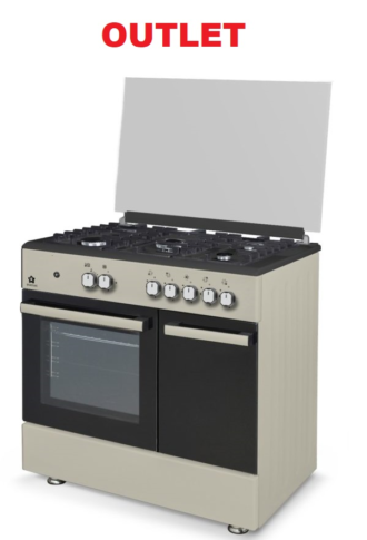 Cucina Staylux 90X60 Forno elettrico 60 porta bombola 696-S50F BLACK/BEIGE OUT.