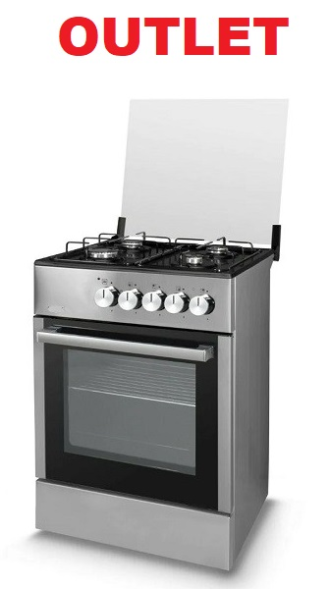 Cucina Staylux 4 Fuochi Forno a gas 60x60 cm LF66GG-40F GREY/BLACK OUT.