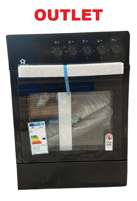 Cucina Staylux 4 Fuochi a Gas Forno a gas 60x60 LF66GG-40F BLACK/BLACK OUT.